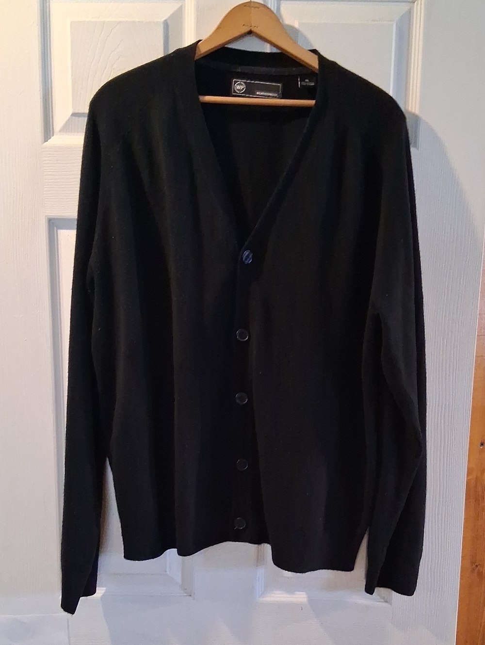 Weatherproof Men's Black Button V-Neck Cardigan Sweater